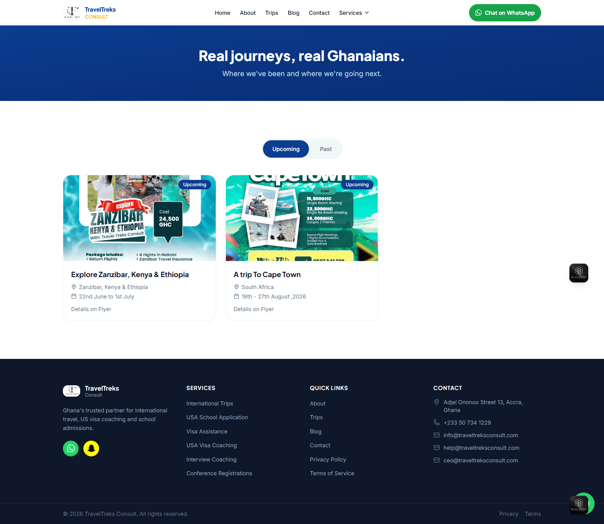 Visibility and Leads for a Ghana Travel and Student Visa Consultancy — screenshot 3