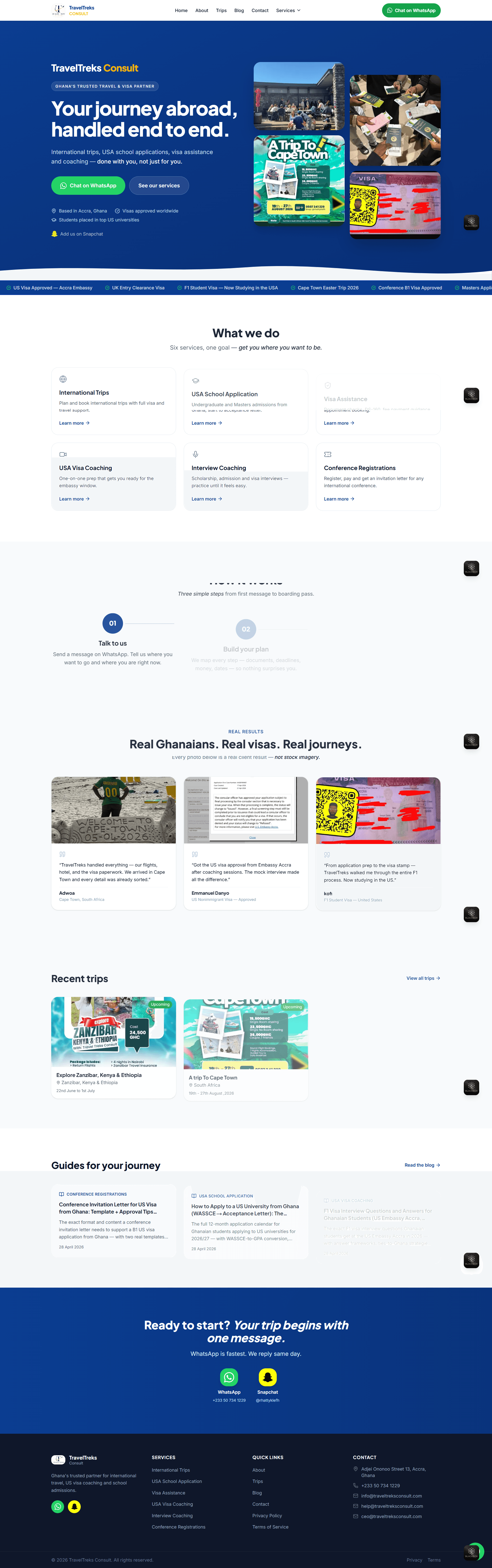 Visibility and Leads for a Ghana Travel and Student Visa Consultancy — screenshot 1